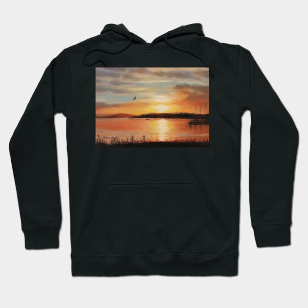 Sunset Beach Hoodie by CoryAcornArt